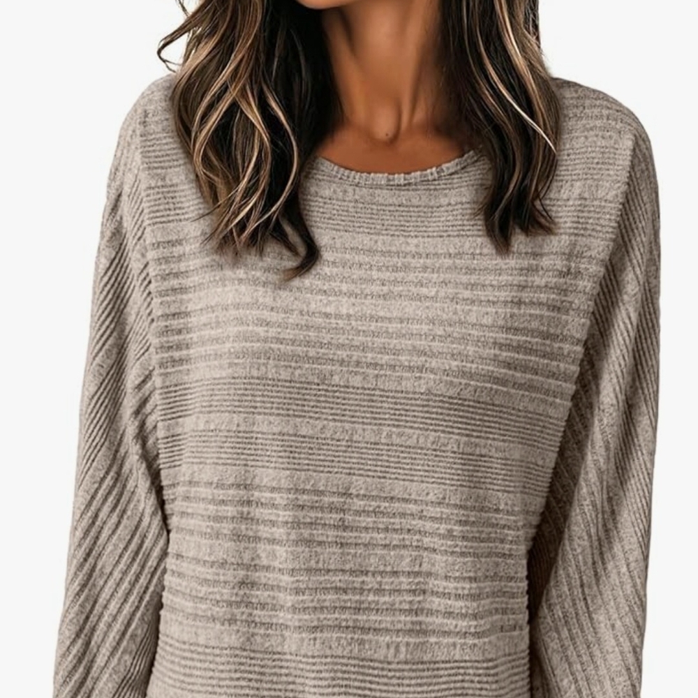 Women's Ribbed Knit Sweater - Tan